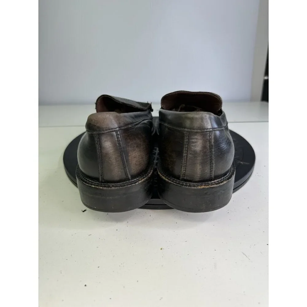 Brooks Brothers Brown Leather Vintage Oxford Loafers Shoes - 10 D - Italy